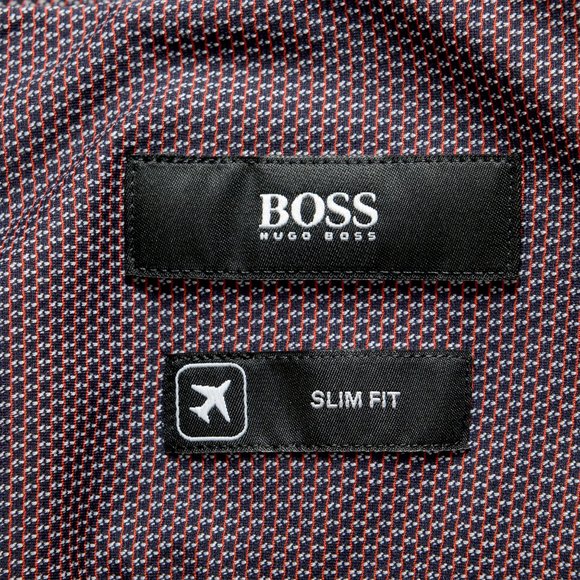 Hugo Boss Men's "Jason" Slim Fit Geometric Print Long Sleeve Dress Shirt - Picture 8 of 9